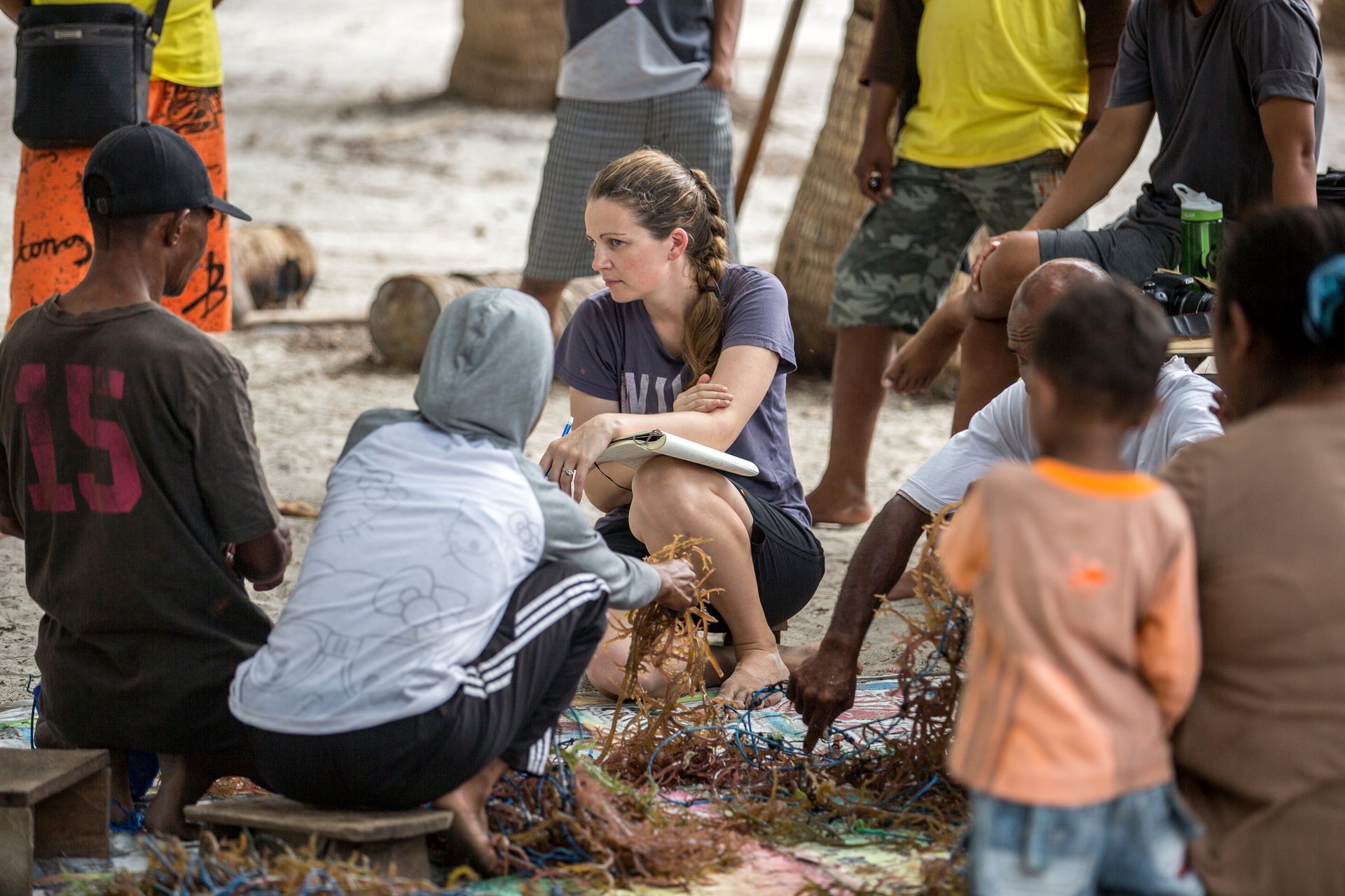 WWF scientist Louise Glew conducts a focus group with fishers from Nai Island in the Kei Kecil MPA.