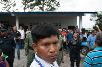 Ricardo Miranda, one of the protest leaders and member of the M10 movement representing Ngäbe communities affected by the dam. Photo by Camilo Mejia Giraldo