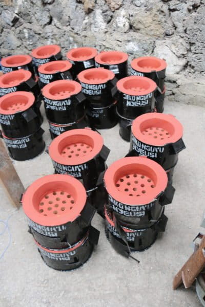 The Improved stoves known locally as Jiko Nyeusi (black stoves). Photo by Sophie Mbugua