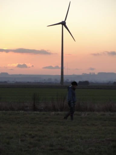 In addition to physical searches for bats under wind turbines, the team also used ultrasonic microphones to assess bat activity. Photo courtesy of Fiona Mathews