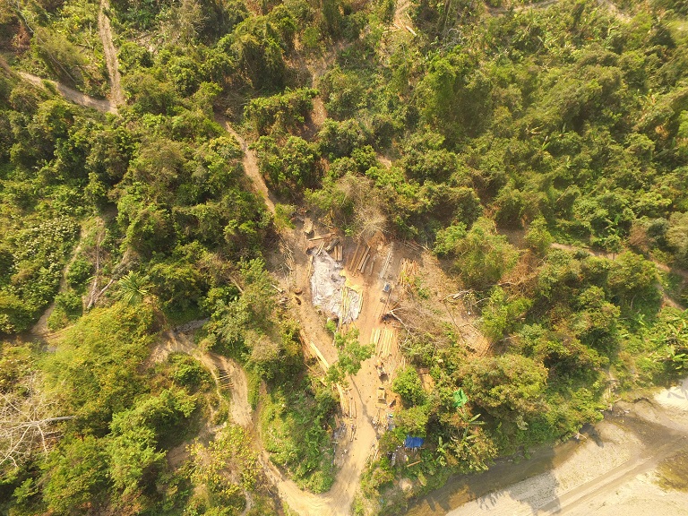 A view of a logging camp in the Indawgyi Lake region. Photo courtesy of Flora & Fauna International