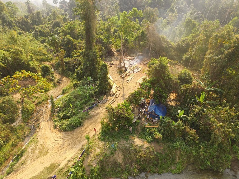 A view of a logging camp in the Indawgyi Lake region. Photo courtesy of Flora & Fauna International