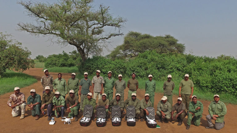 Rangers in training pose for a class picture at the end of a workshop held at the Grumeti Game Reserve in the western Serengeti region this year. Credit: David Olson/Biodiversity and Wildlife Solutions.