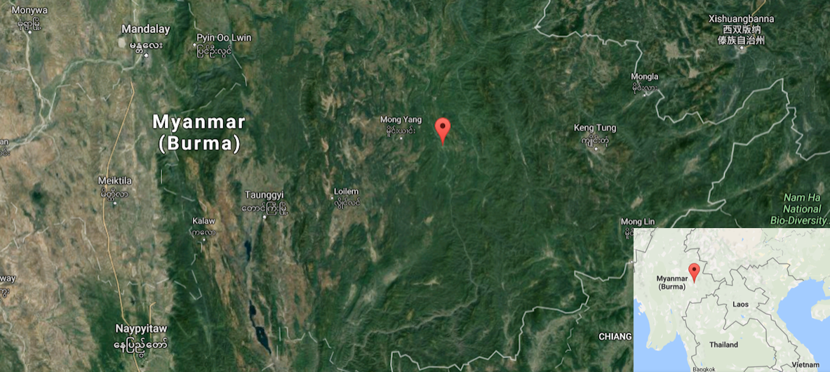 Kunhing township in Myanmar's Shan State. Maps courtesy of Google Earth and Google Maps.