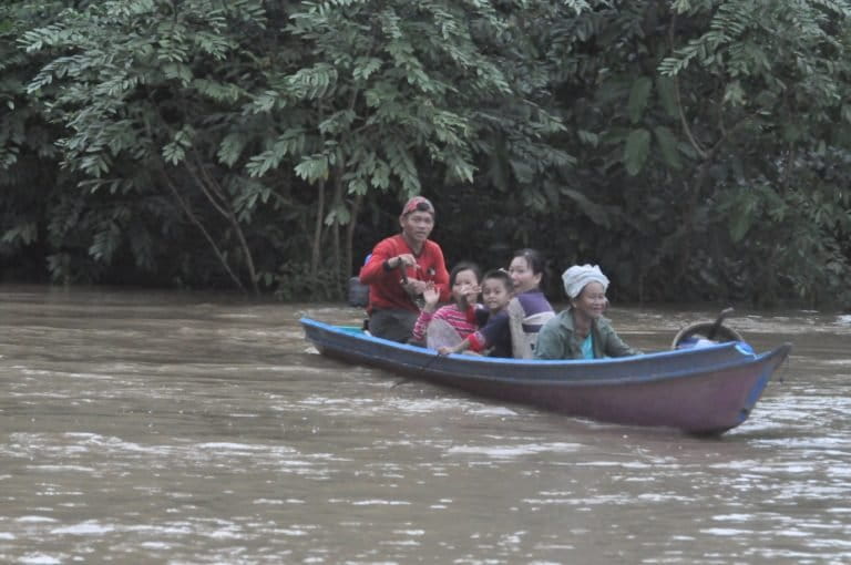 Rivers remain key transportation corridors in Borneo. Riparian forests are often the only forests left standing because they are unsuitable for agriculture because of frequent flooding. More protection of these riparian forests would have major conservation and environmental benefits. Photo by Arie Prasetya.