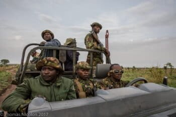Park rangers on patrol in Garamba National Park in DRC earlier this month. Photo by Thomas Nicolon for Mongabay.