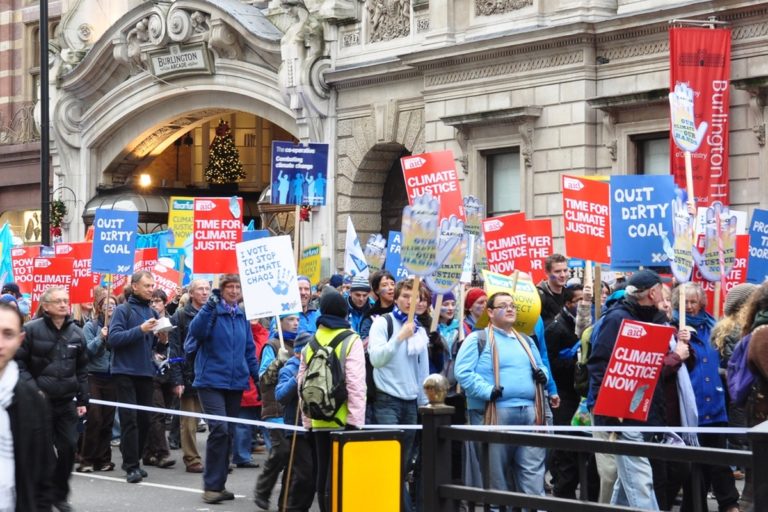 An event protesting climate change in London 