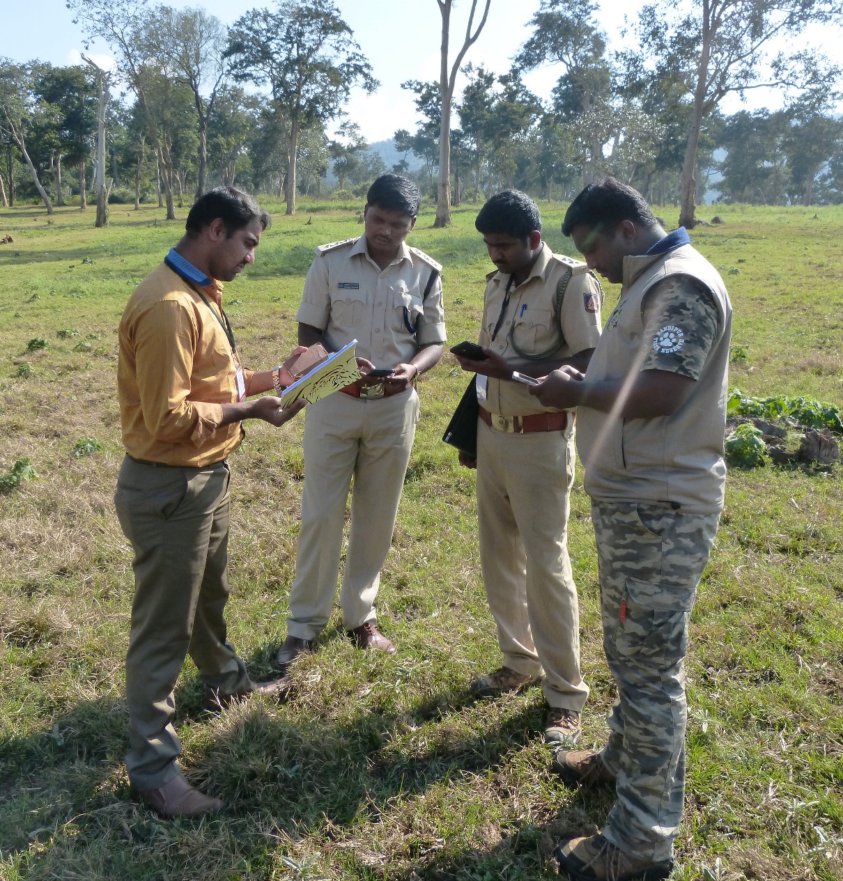 Forest officials conduct a training exercise in M-STrIPES.