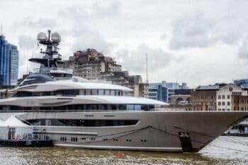 A yacht on the River Thames in London. Photo by Gary Knight via Flickr.