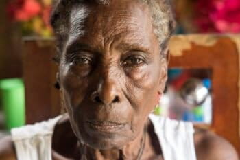 María Chaverra, a social leader in the Curvaradó river basin, at home last month. Photo by Pablo Cuellar/Mongabay.