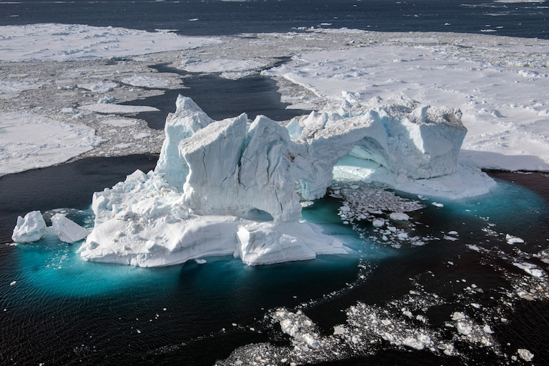 Aerial view taken off James Ross Island in the Weddell Sea, Antarctica. Photo by Daniel Beltrá/Greenpeace.