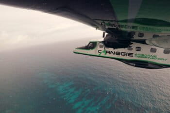 The Carnegie Airborne Observatory off the coast of the Dominican Republic. Image by Eddie Roqueta for Mongabay.