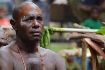 John Aini at a Malagan ceremony. Image by JC Salyer.