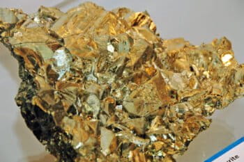 Chalcopyrite from the Huanzala Mine in Peru. Photo by James St. John via Flickr.
