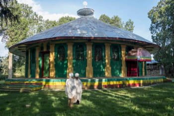 Clergymen at Tsegur Michael Church near Debretabor, Ethiopia. Photo by Maheder Haileselassie Tadese for Mongabay.