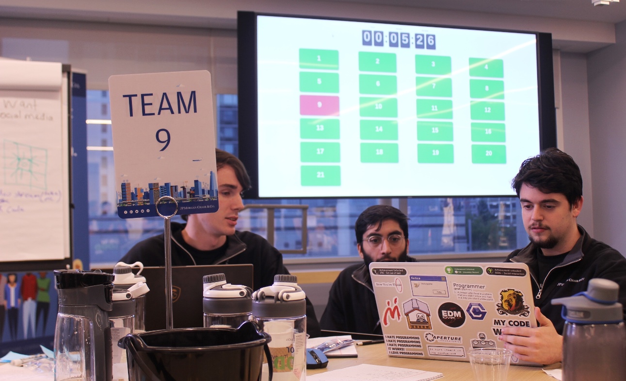 The final seconds slip away as the last team struggles to submit their software design.