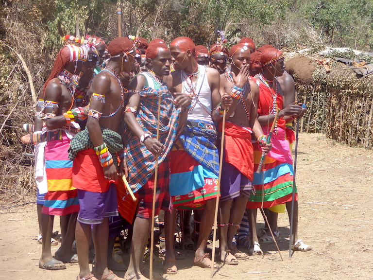 A group of Yiaku youth scouts, who have been trained by the Kenya Forest Service to take part in forest patrols and other conservation activities. Image by Shadrack Kavilu for Mongabay.