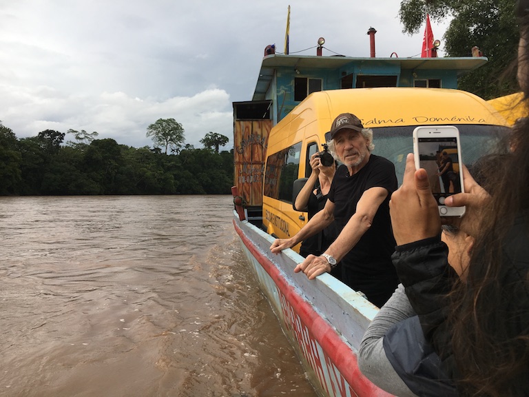 Roger Waters, former bassist and songwriter for the band Pink Floyd, visited the town of Lago Agrio in November to support Amazon communities in their legal fight against U.S. oil company Chevron, now in its 25th year. Image by Dan Collyns for Mongabay.