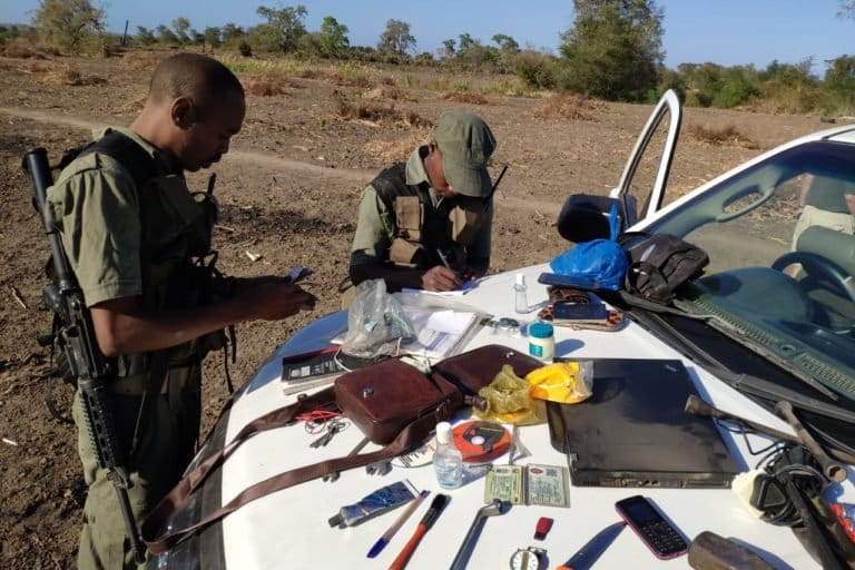 Equipment confiscated from illegal loggers just north of Zinave National Park. Image courtesy Peace Parks.