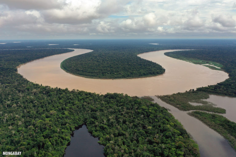 The Javari River where it forms the border between Peru and Brazil. Photo by Rhett A. Butler for Mongabay.