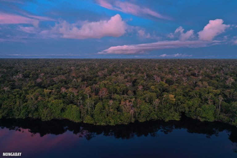 Sunset reflected in a blackwater lake in the Amazon. Photo by Rhett A. Butler for Mongabay.