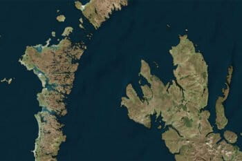 Microsoft Zoom Earth photo of Western Scotland.