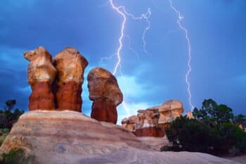 Lightning over the Grand Staircase-Escalante National Manument. Photo by Adam Haggerty / BLM