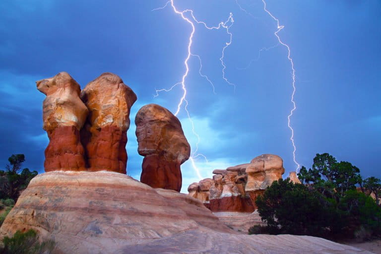 Lightning over the Grand Staircase-Escalante National Manument. Photo by Adam Haggerty / BLM