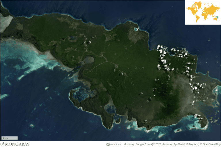 Woodlark Island, also called Muyua Island, lies about 300 kilometers (186 miles) east of the Papua New Guinea mainland.