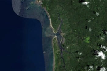 Satellite image of Tribugá, Colombia. Courtesy of Zoom.Earth.