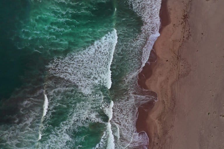 Waves breaking on a beach in California. Photo by Rhett A. Butler.