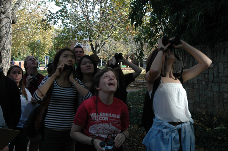 A community bird walk on the campus of the University of Virginia. Image courtesy of Tim Beatley.