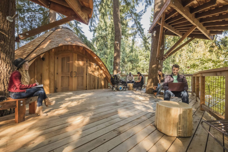 Outdoor meeting space on Microsoft's Redmond, Washington campus. Photo credit: Microsoft.