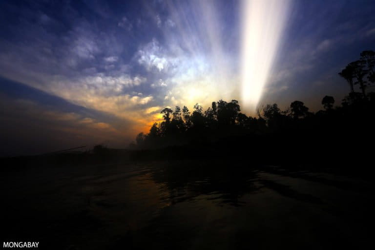 Sunset over forest in Sumatra, Indonesia. Photo credit: Rhett A. Butler