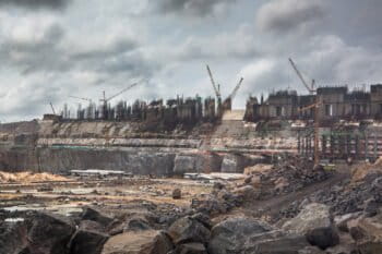 Construction of Belo Monte Dam, on the Xingu river, Belo Monte Site. Altamira, Pará, Brazil. Credit line: © Carol Quintanilha / Greenpeace