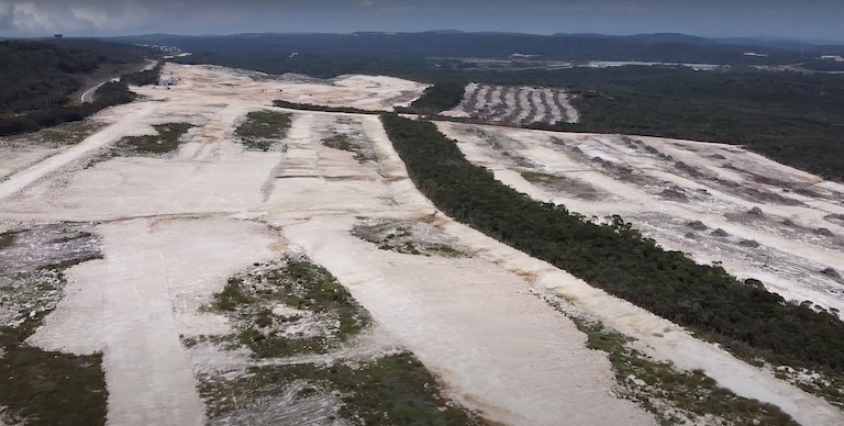 Drone image of alleged clearing for luxury residential estates in Bokor National Park. Image courtesy of Mother Nature Cambodia.