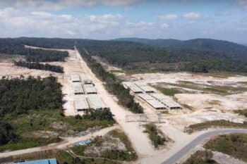 Drone image of alleged clearing for luxury residential estates in Bokor National Park. Image courtesy of Mother Nature Cambodia.