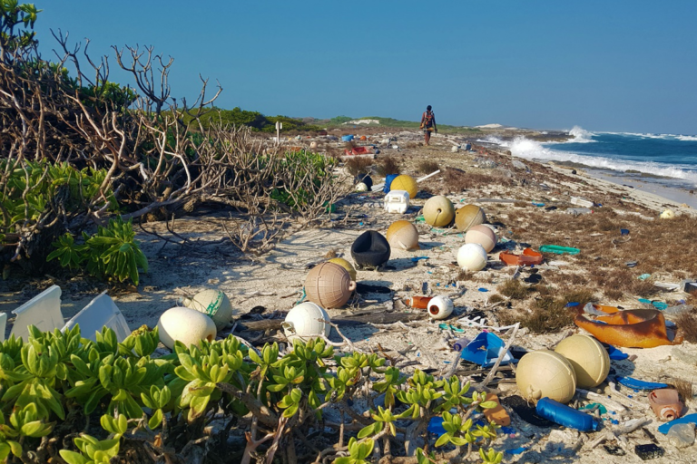 Fishing-related waste on Aldabra atoll, a UNESCO World Heritage site. Image Courtesy of April Burt.