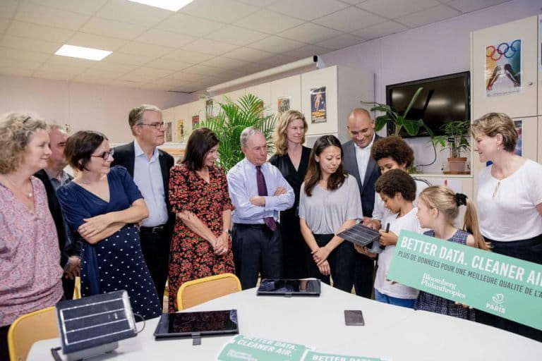 Unveiling a partnership between Bloomberg Philanthropies and the city of Paris to improve air quality. Photo Credit: Bloomberg Philanthropies