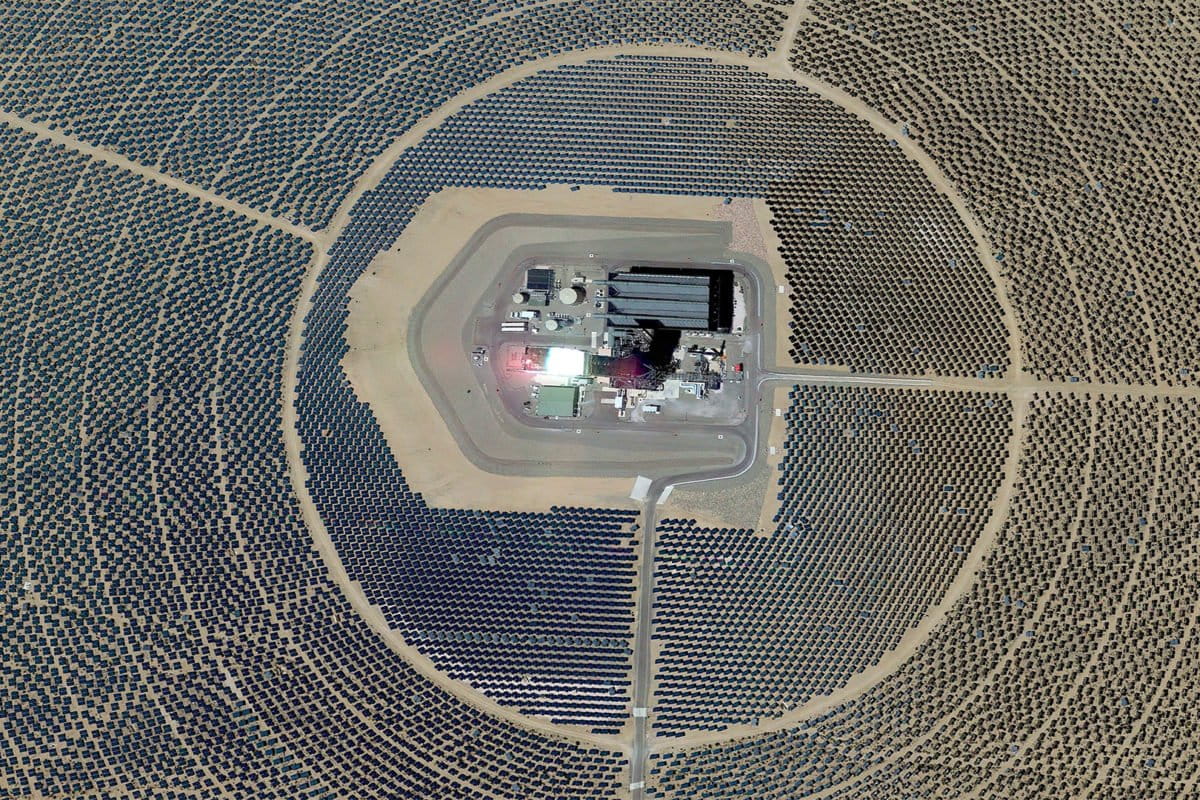 Ivanpah Solar Electric Generating System in Baker, California. Photo credit: NASA