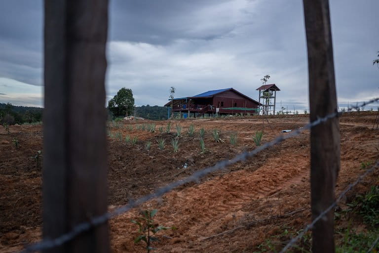 A house in Botum Sakor district that was recently purchased by a government official. Nearby villagers complained that he had encroached on a public road. Image by Andy Ball.