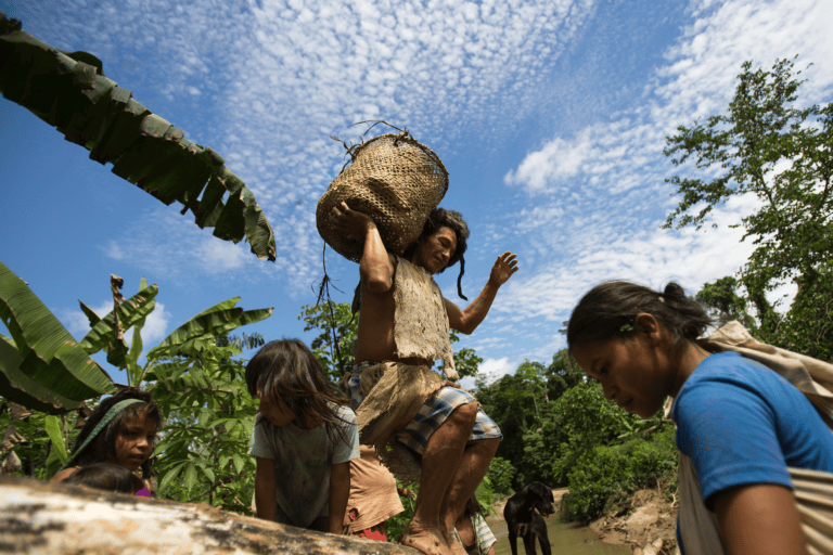 Indigenous family in the Ecuadorian Amazon.