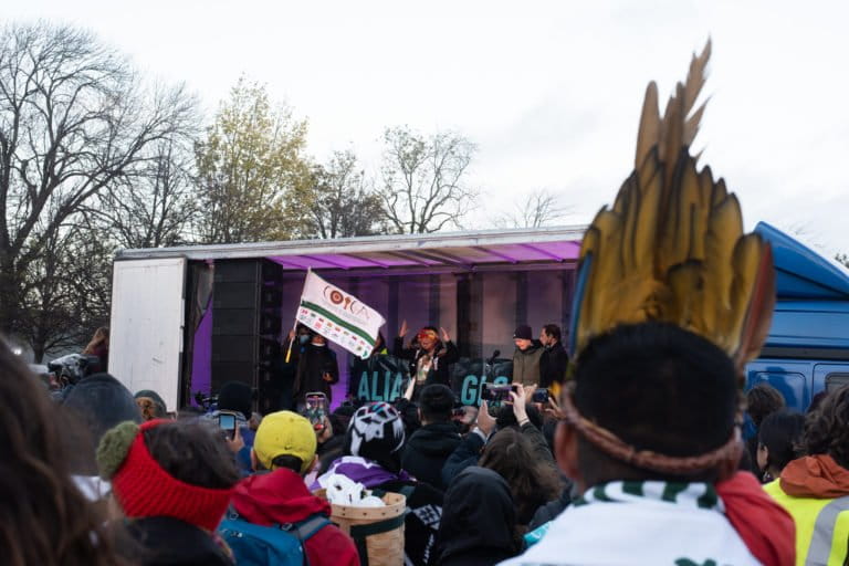 Indigenous leaders and activists gathered in the streets of Glasgow