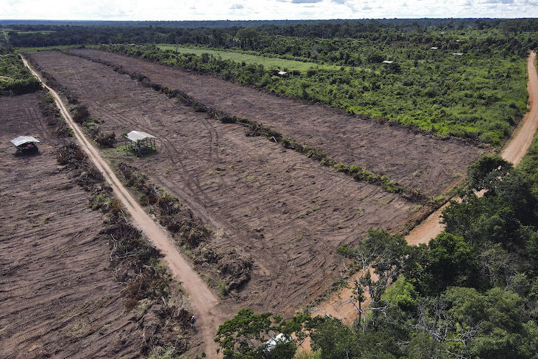 7.Small tin houses in a deforested area inside Bajo Paraguá. Photo from Red Ambiental de Información provided to Mongabay.