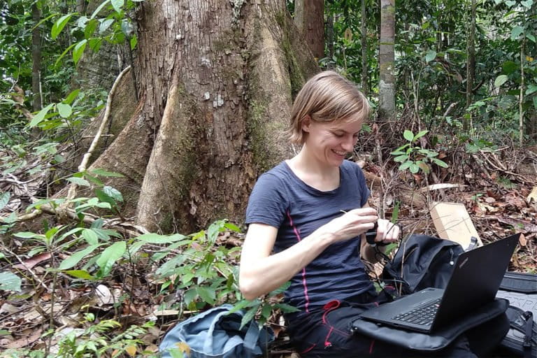 Zuzana Burivalova in Borneo. Photo credit: Purnomo