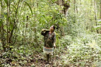 Embera woman within the forest