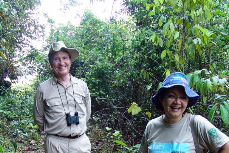 Tom Lovejoy with Regina Luizao of INPA in the Amazon. Photo credit: William F. Laurance