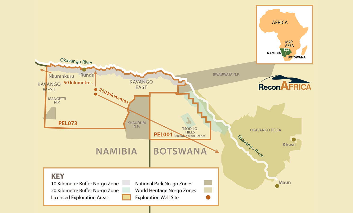 non international regions in namibia africa