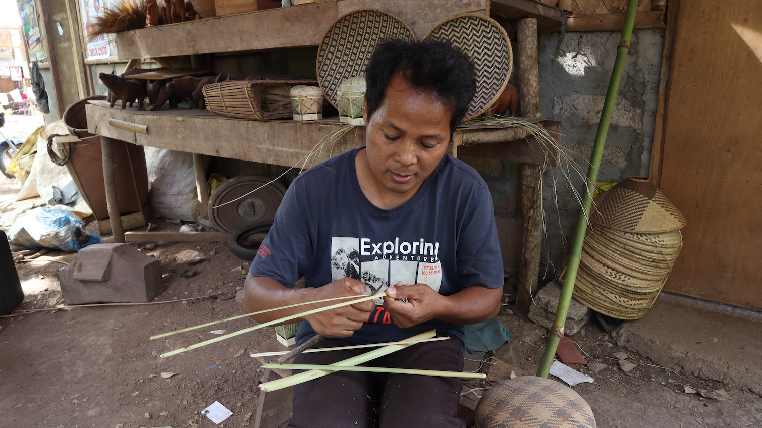 Basket making supplies 6 Bundles of Natural Bamboo Woven Strips