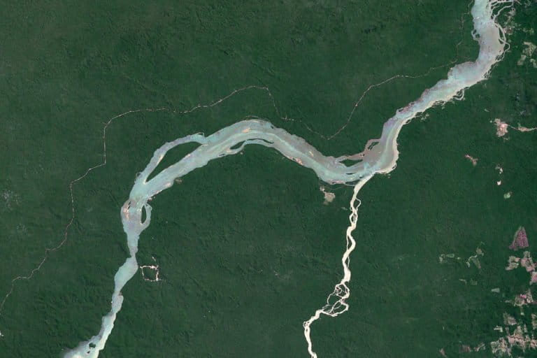 NASA satellite image of the Rio Tapajos in March 2022.